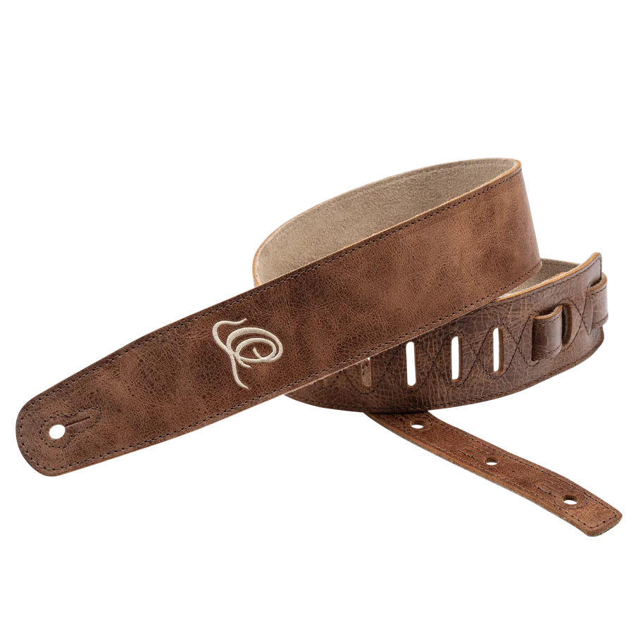 Guitar Suede Leather Strap - Cognac