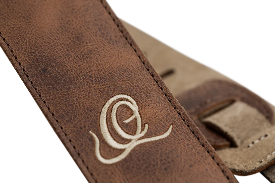 Guitar Suede Leather Strap - Cognac