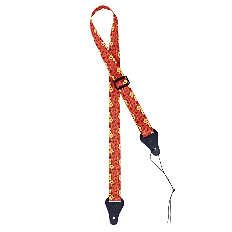 Ukulele Strap - Nylon - Orange Flower