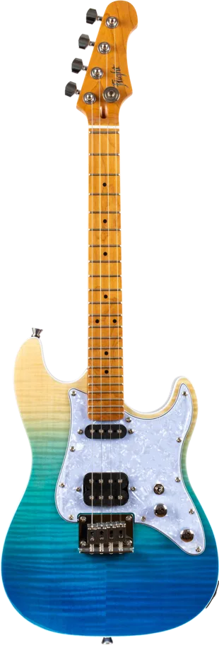 Flight Electric Ukulele - ST Shape - Transp. Blue