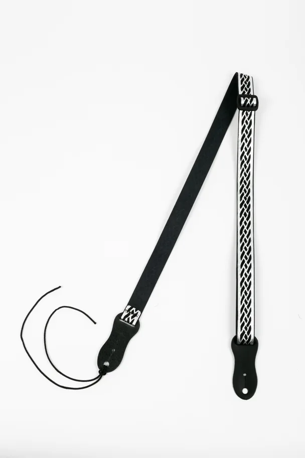 Flight Ukulele Nubuck Strap - Black Silver