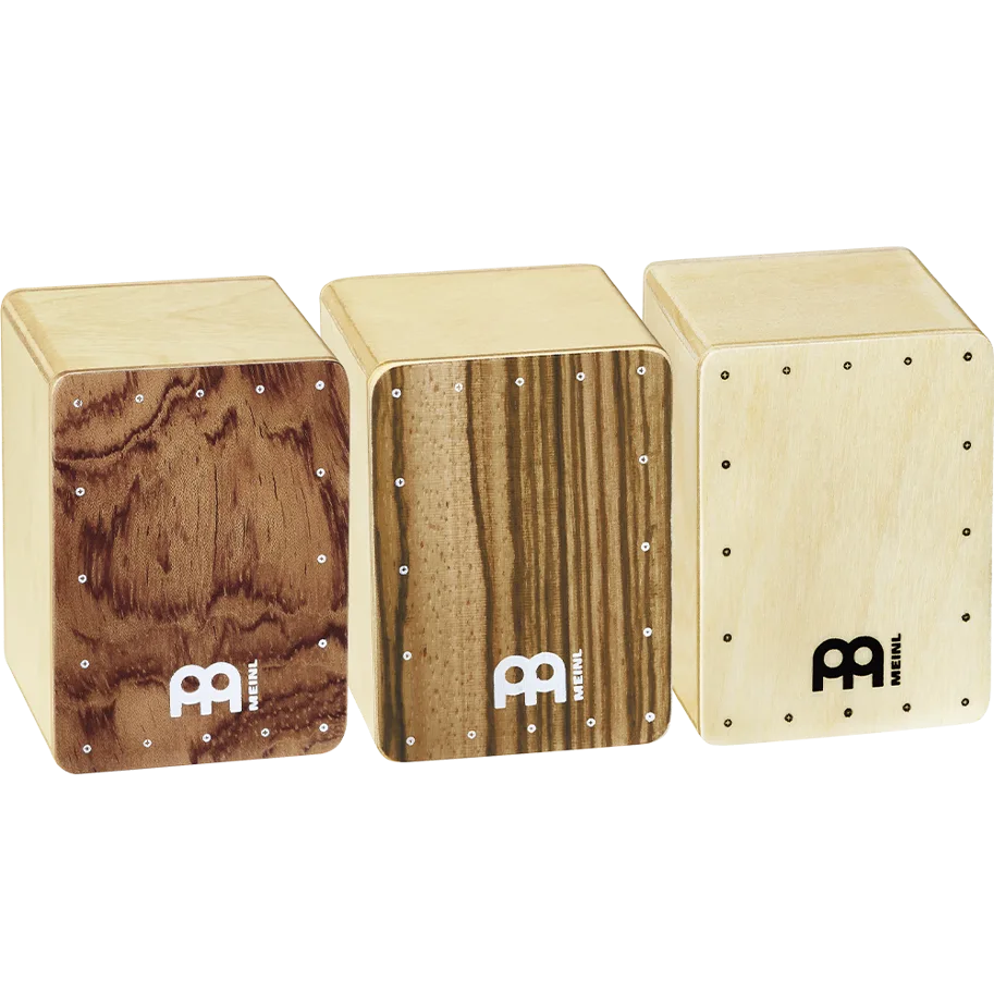 Mini Cajon Shaker Set (3pcs.) - Bubinga/Natural/Zebrano