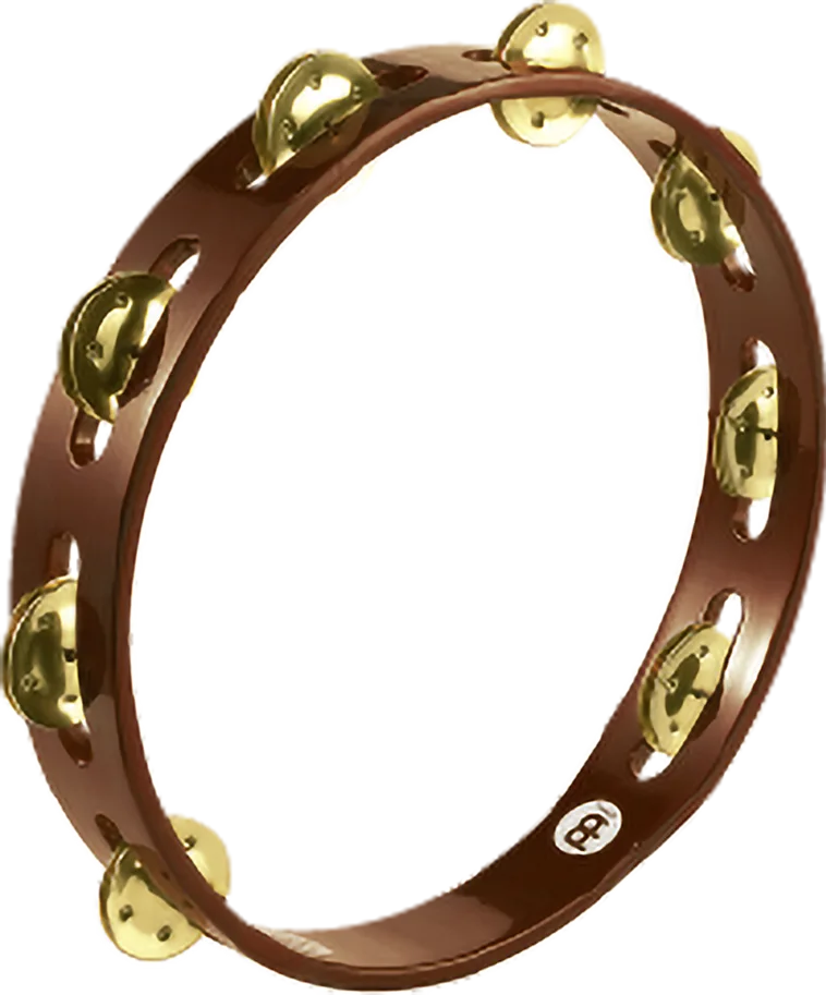 Traditional Tambourine 1 Row - Brass - Brown
