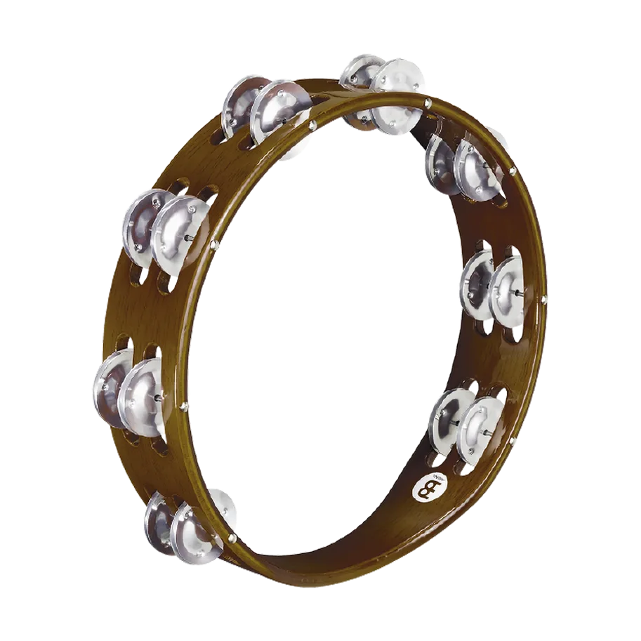 Traditional Tambourine 2 Rows - Aluminum - Brown