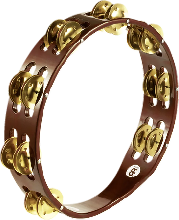 Traditional Tambourine 2 Rows - Brass - Brown
