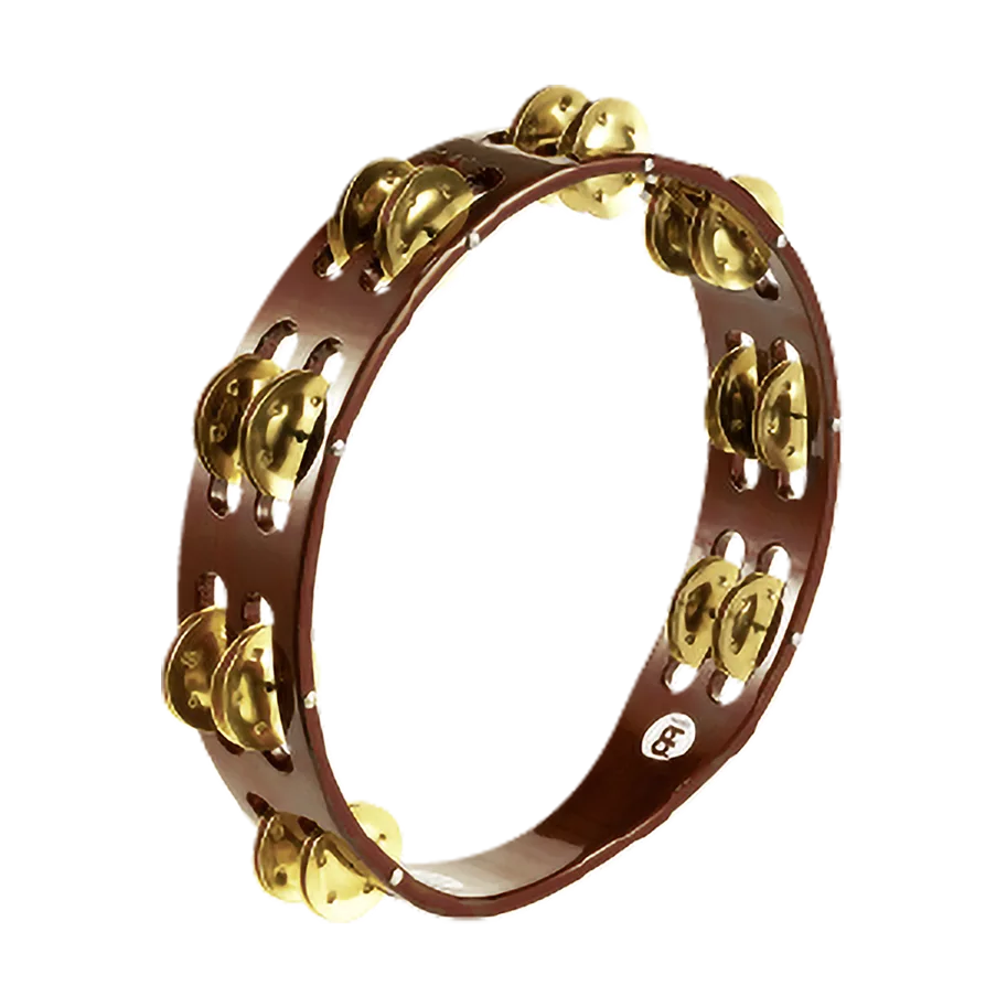 Traditional Tambourine 2 Rows - Brass - Brown