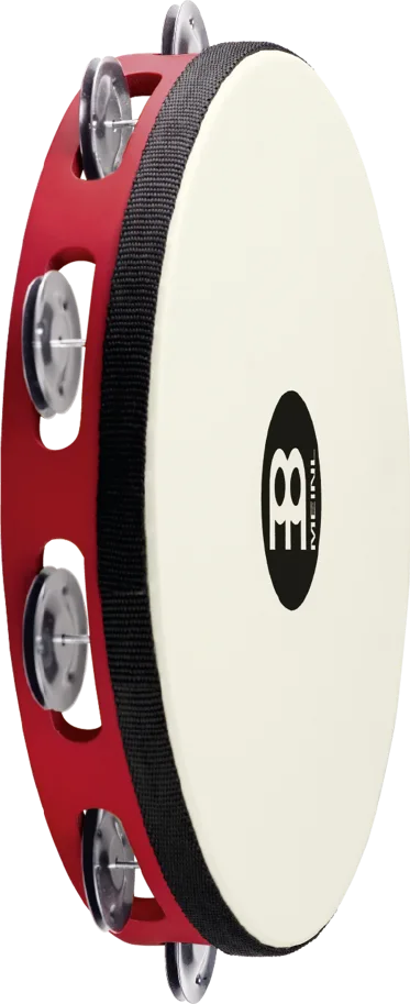 Synthetic Head Tambourine 1 Row - Black Steel