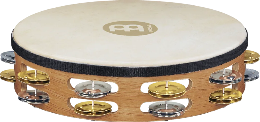 Goatskin Tambourine 2 Rows - Dual Alloy