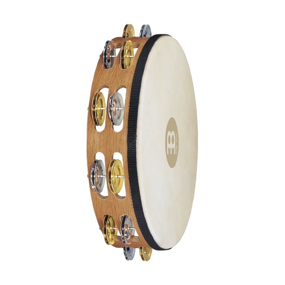 Goatskin Tambourine 2 Rows - Dual Alloy