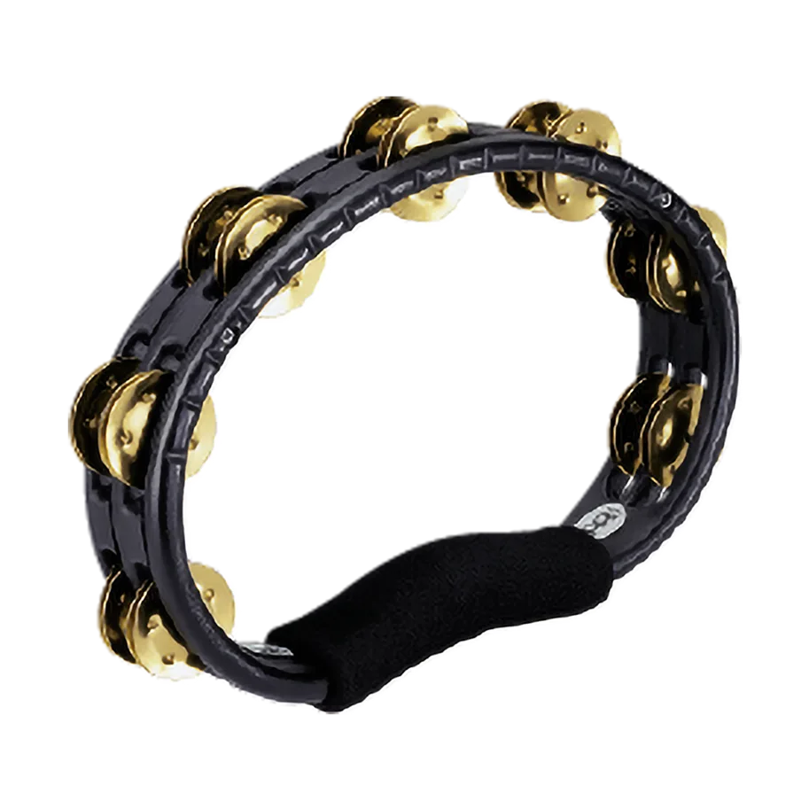 Traditional Hand ABS Tambourine - Brass - Black