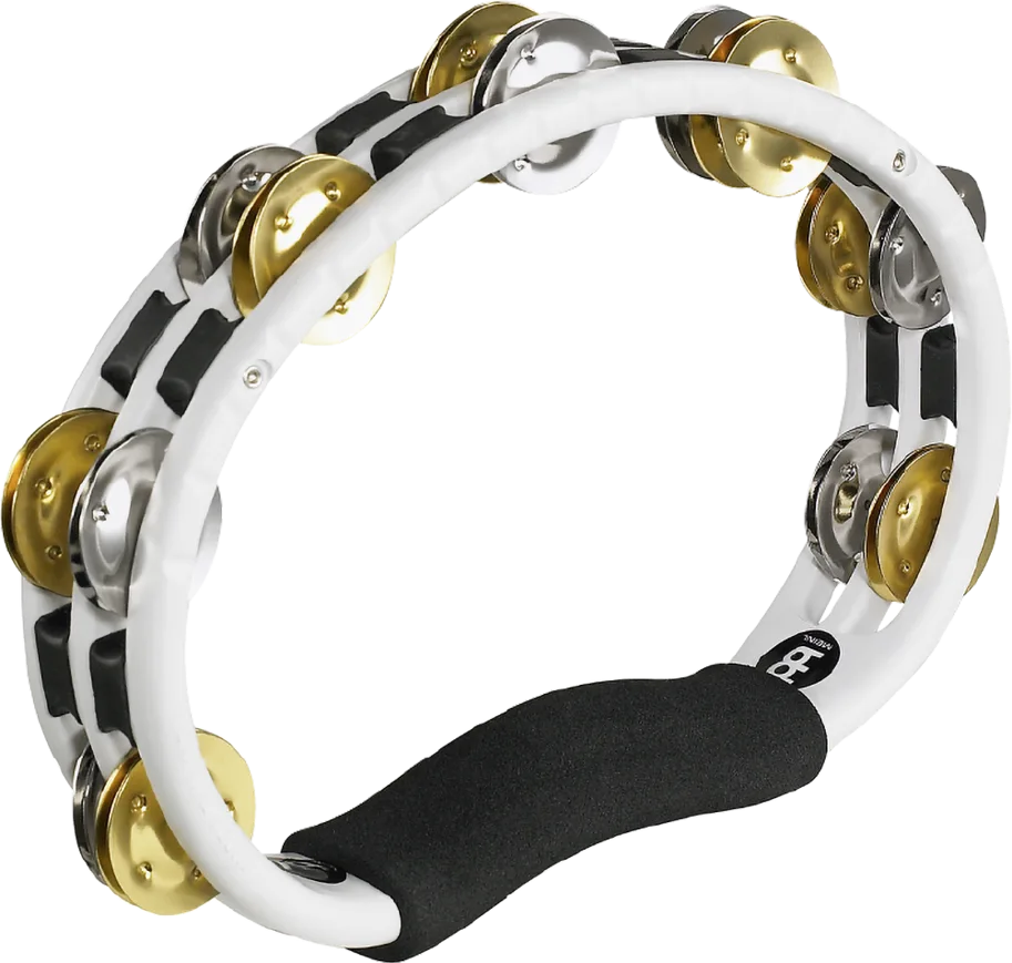 Traditional Hand ABS Tambourine - DualAlloy -White