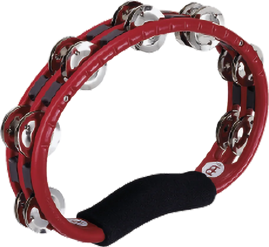 Traditional Hand ABS Tambourine - Steel - Red