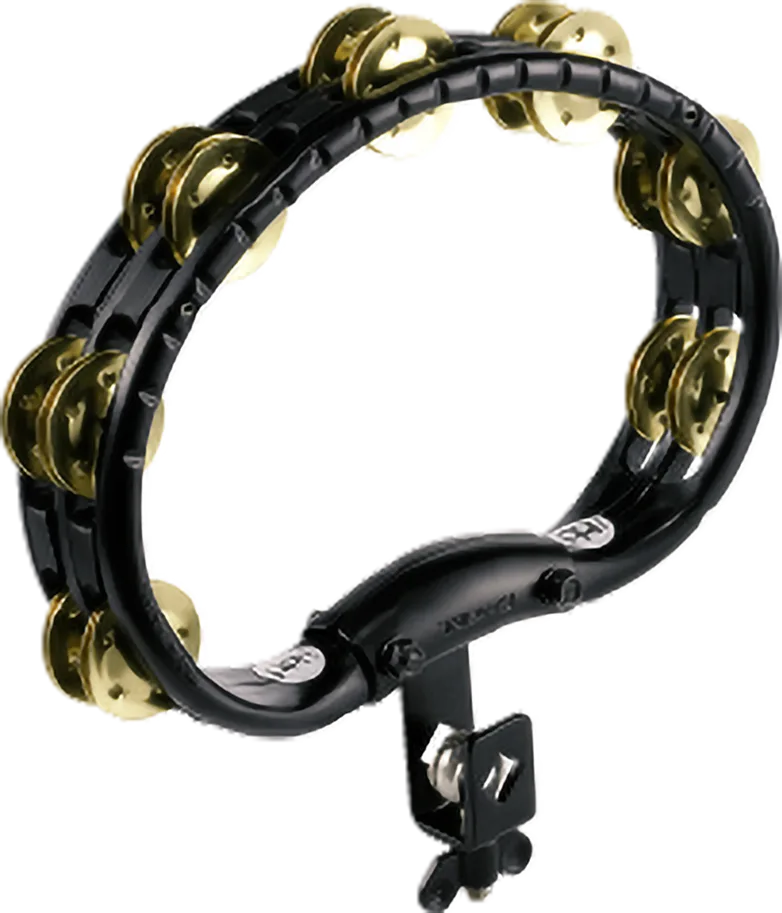 Mountable ABS Tambourine - Brass Jingles - Black