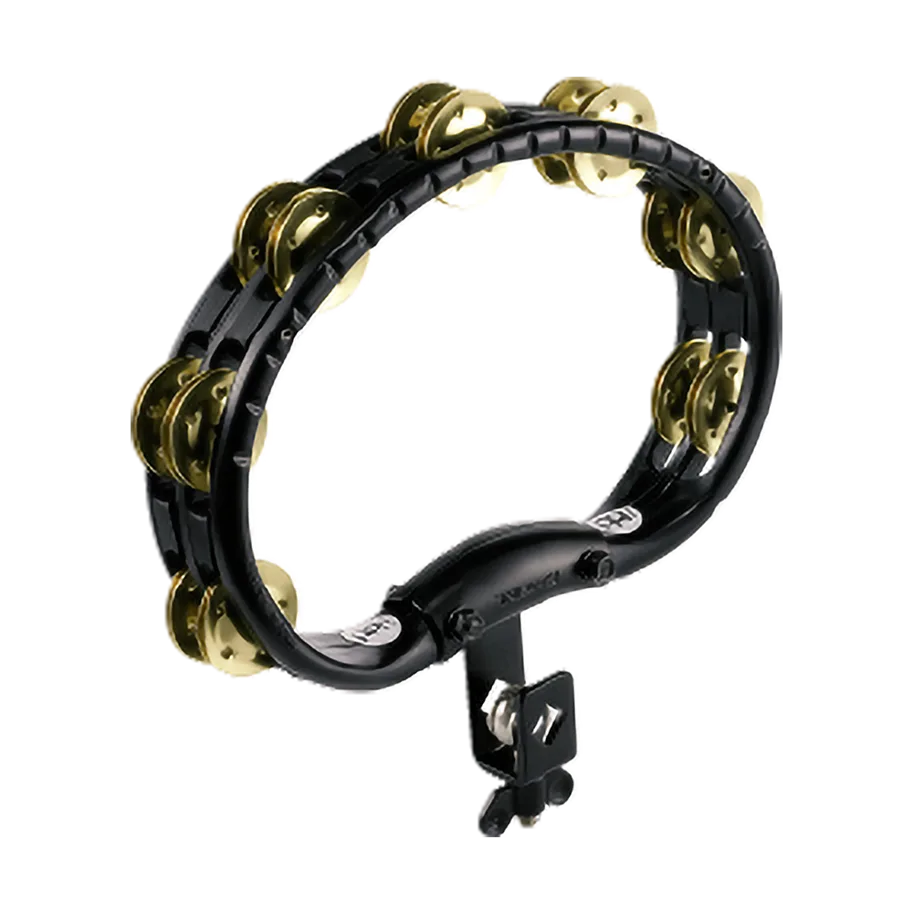 Mountable ABS Tambourine - Brass Jingles - Black