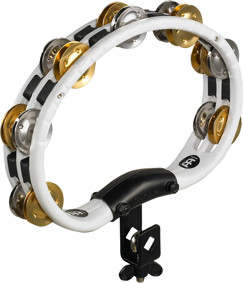 Mountable ABS Tambourine - Dual Alloy - White