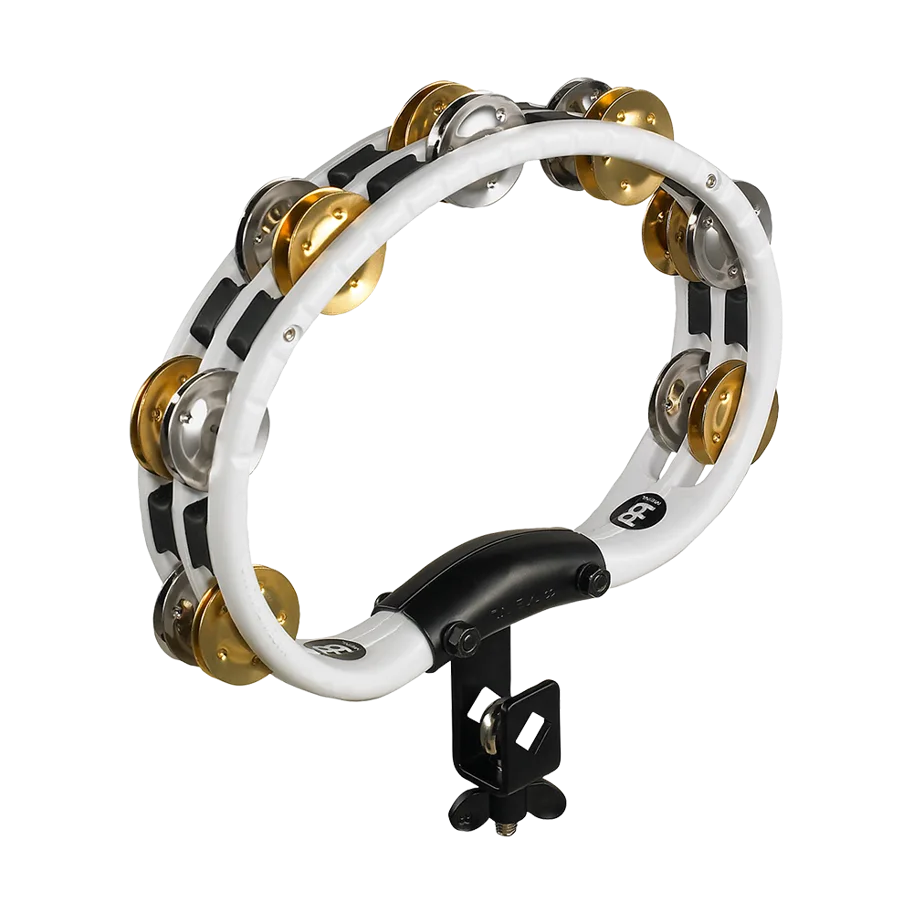 Mountable ABS Tambourine - Dual Alloy - White