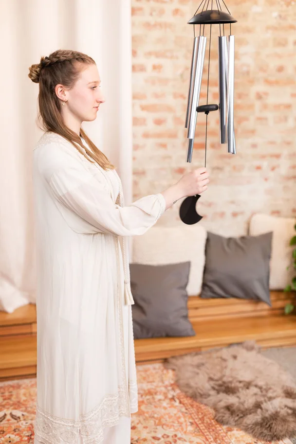 Moon Meditation Chime 32" - Silver