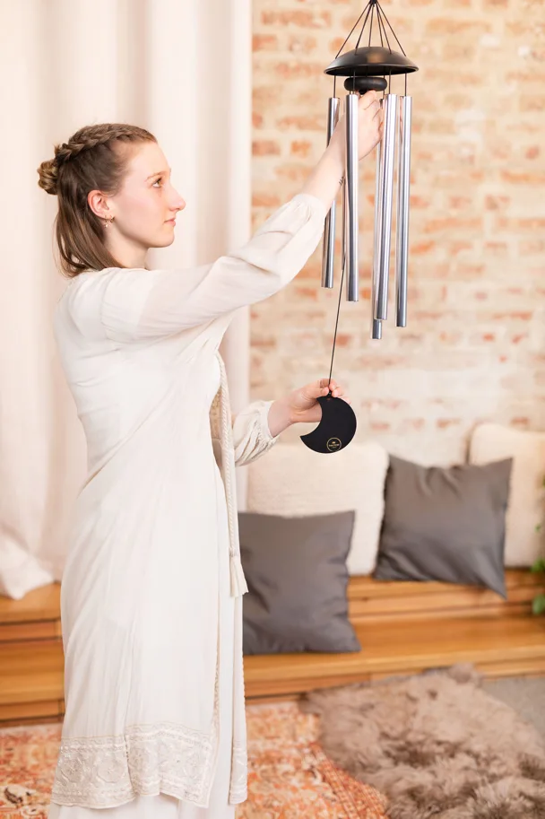Moon Meditation Chime 32" - Silver