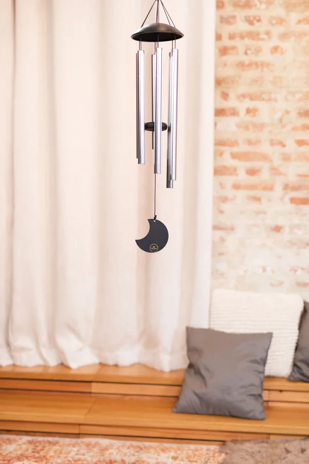 Moon Meditation Chime 32" - Silver