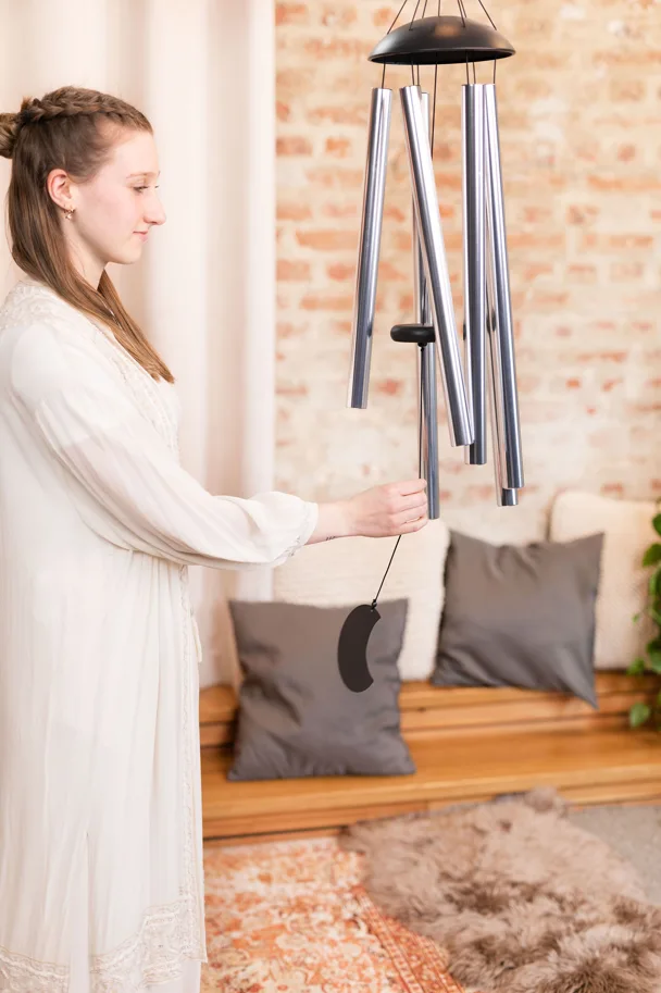 Moon Meditation Chime 44" - Silver