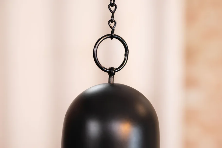 Hanging Iron Bell 18" - Black