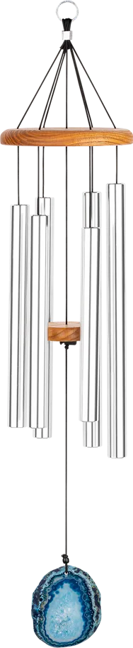 Blue Agate Meditation Chime 29" - Silver