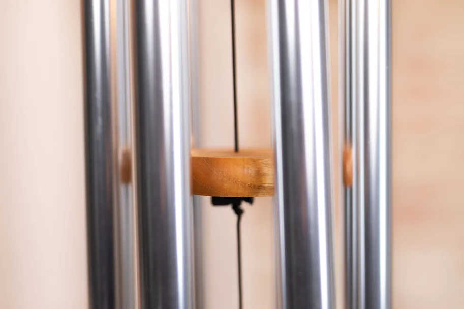 Blue Agate Meditation Chime 29" - Silver