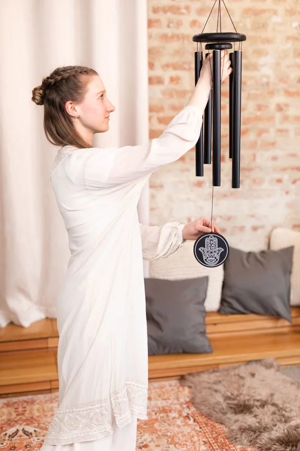Hamsa Meditation Chime 36" - Black