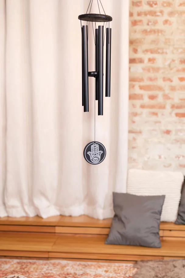 Hamsa Meditation Chime 36" - Black