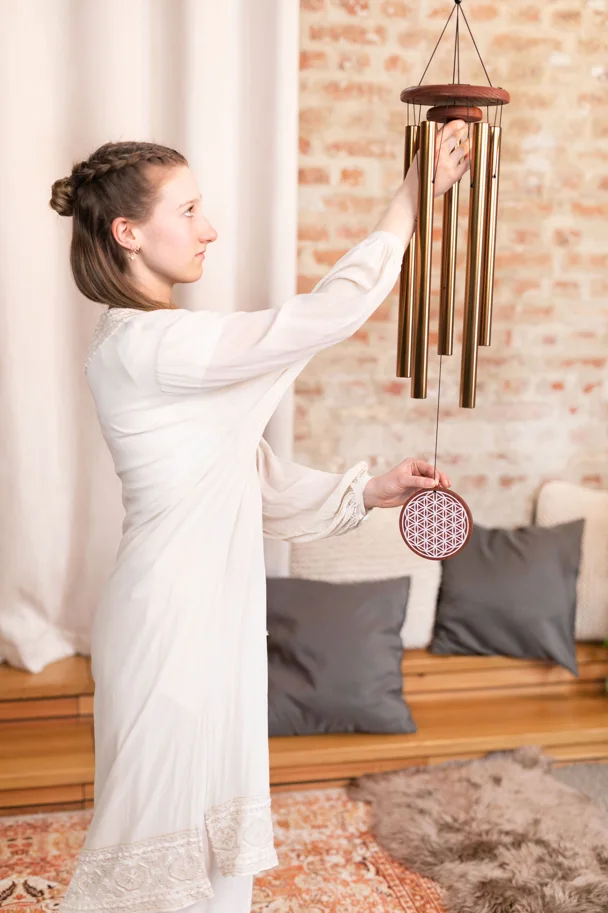 Flower of Life Meditation Chime 36" - Bronze