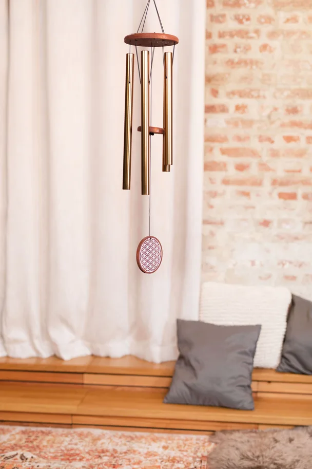 Flower of Life Meditation Chime 36" - Bronze