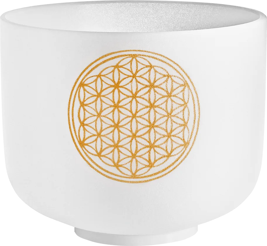 Planetary Crystal Singing Bowl 8" - Flower of Life