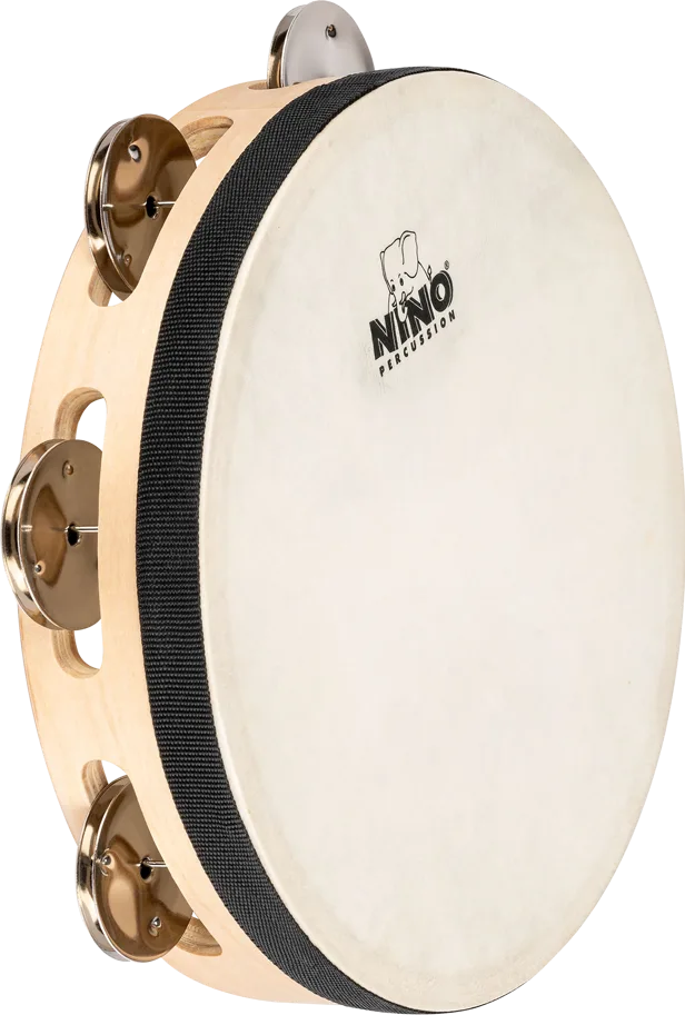 NINO® 8” Headed Wood Tambourine - 1 Row