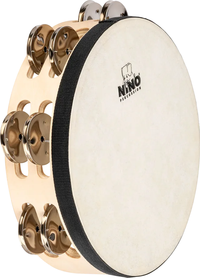 NINO® 8” Headed Wood Tambourine - 2 Rows