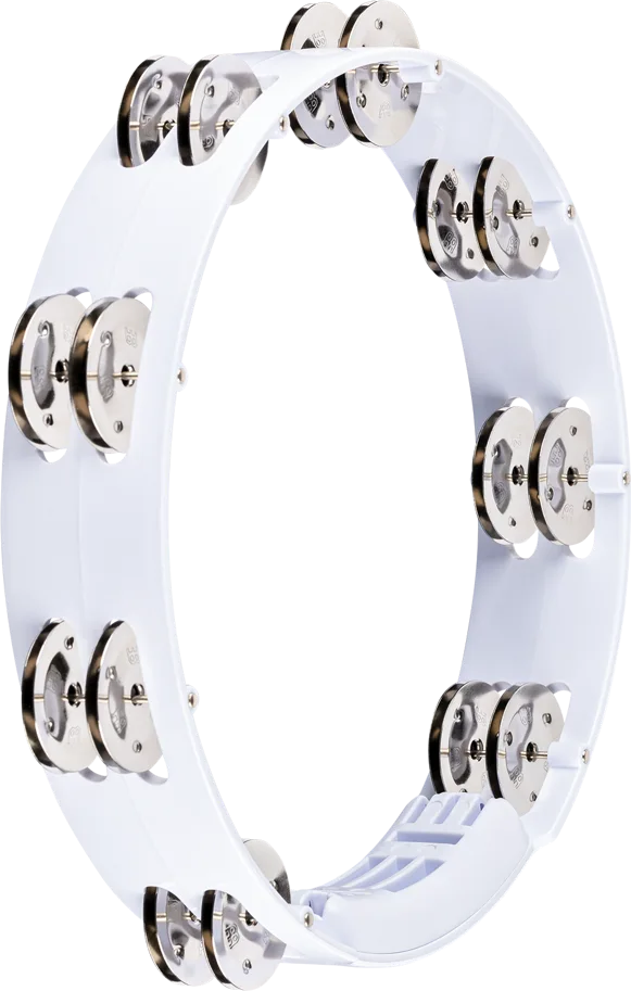 Tour ABS Tambourine - 2 Rows - Steel - white