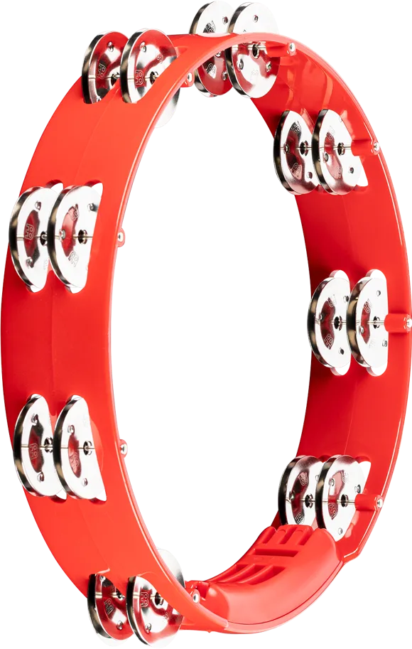Tour ABS Tambourine - 2 Rows - Steel - red
