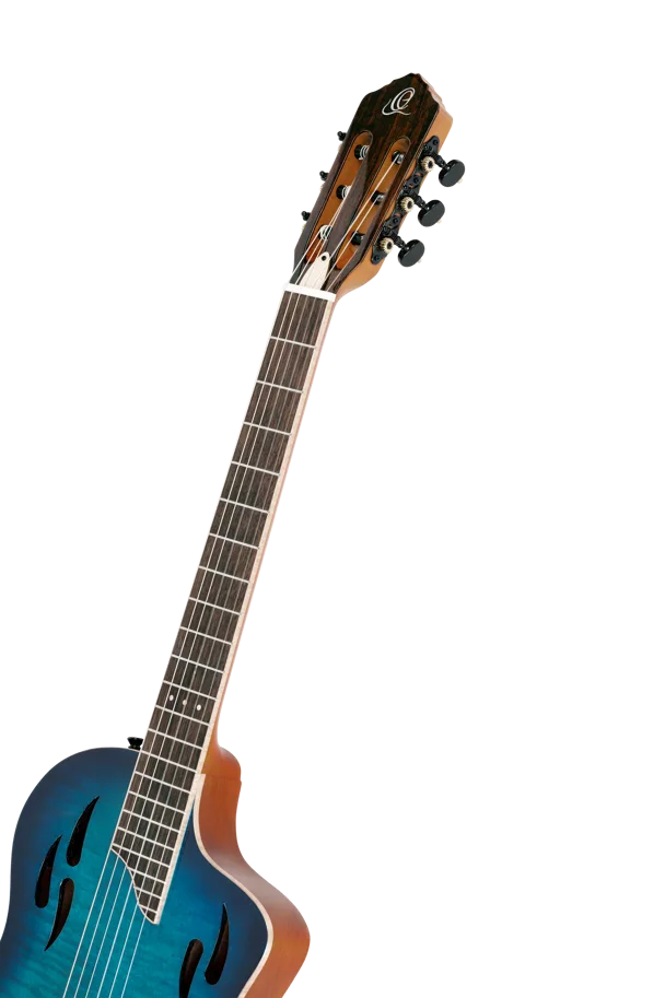 TourPlayer Deluxe Nylon Guitar - Flamed Maple Blue