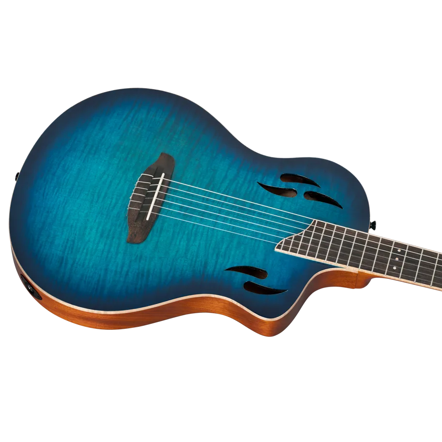 TourPlayer Deluxe Nylon Guitar - Flamed Maple Blue
