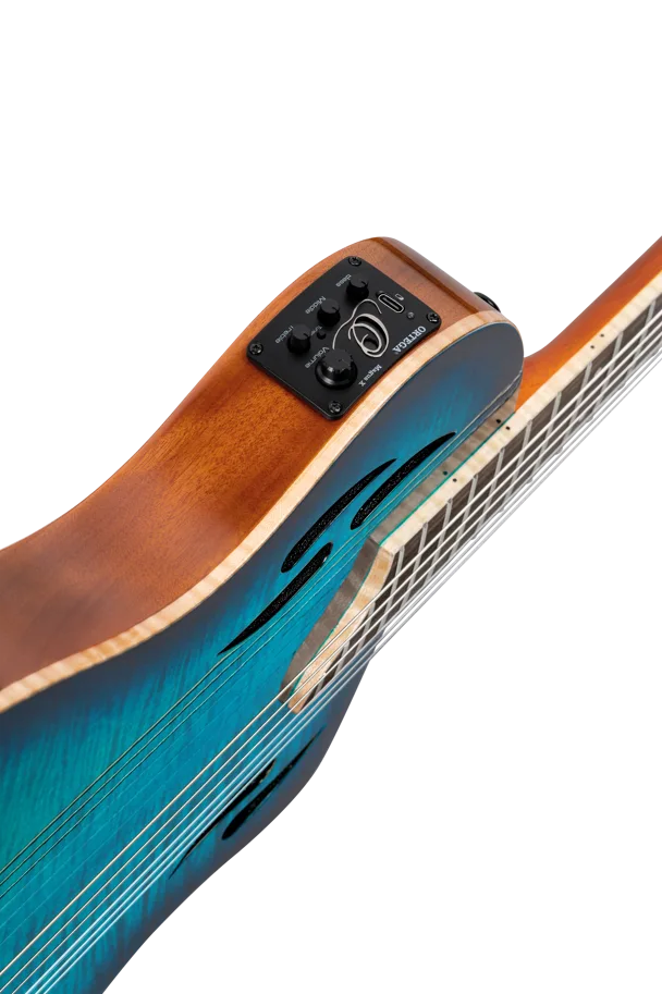 TourPlayer Deluxe Nylon Guitar - Flamed Maple Blue