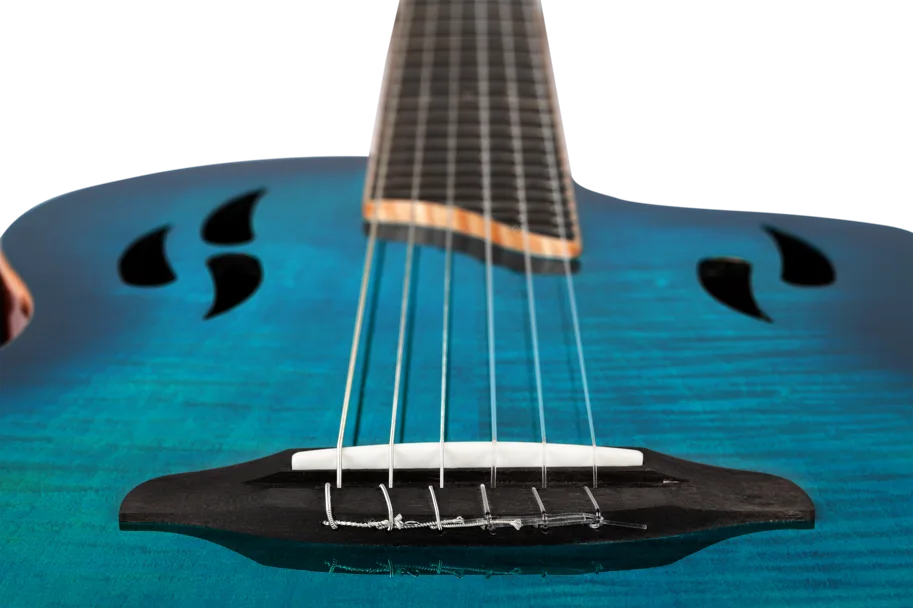 TourPlayer Deluxe Nylon Guitar - Flamed Maple Blue