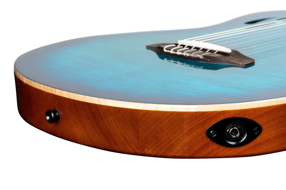 TourPlayer Deluxe Nylon Guitar - Flamed Maple Blue