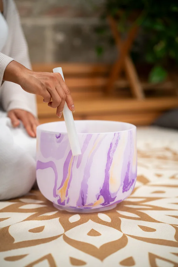 Marble Crystal Singing Bowl 10" - Note B4