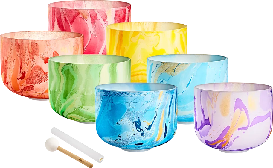 Marble Crystal Singing Bowl Chakra Set
