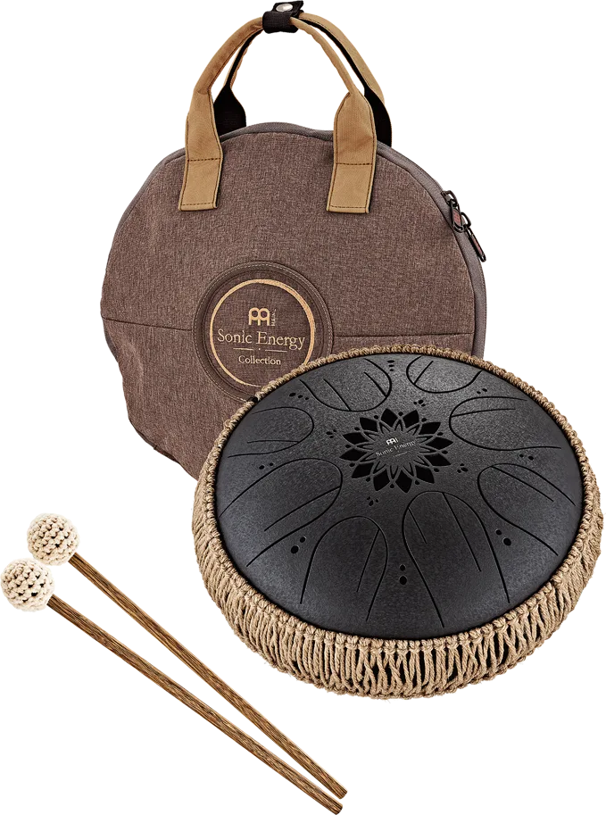Medium Octave Steel Tongue Drum - B Minor - Black