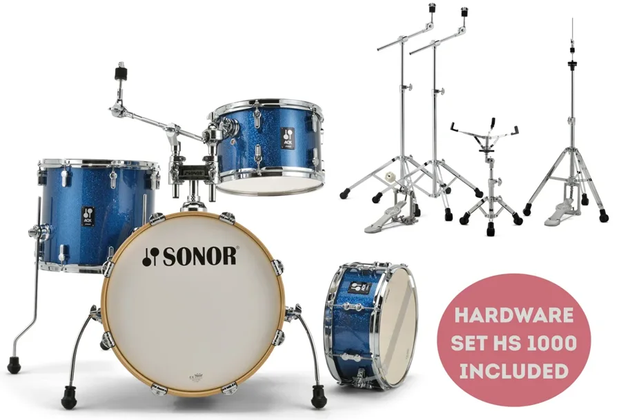 AQX Jazz Shell Set - Blue Ocean Sparkle - BUNDLE
