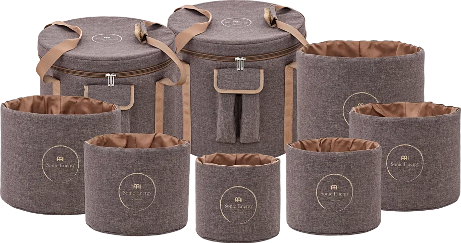Crystal Singing Bowl Travel Bag Set - Brown